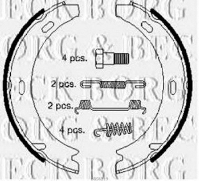 BORG & BECK bbs6219 -  Комплект тормозных колодок, стояночная тормозная система
